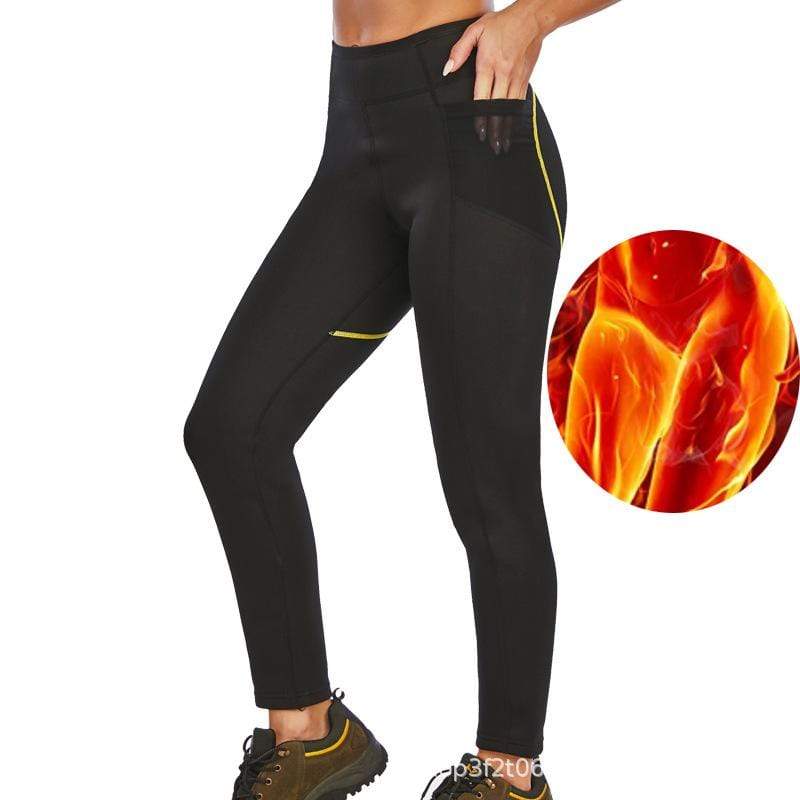Legging Corset De Sport De Sudation Noir À Taille Haute Pour