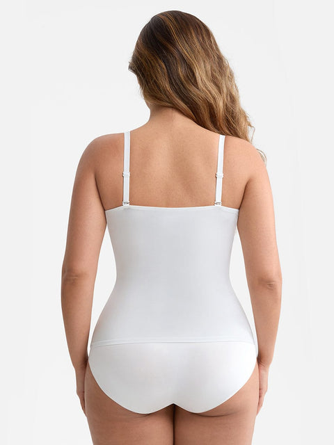 Débardeur Gainant Léger Col Rond Avec Doublure Anti-Transparence Pour Femmes - CurvyPower