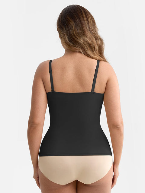 Débardeur Gainant Léger Col Rond Avec Doublure Anti-Transparence Pour Femmes - CurvyPower