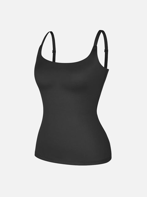 Débardeur Gainant Léger Col Rond Avec Doublure Anti-Transparence Pour Femmes - CurvyPower