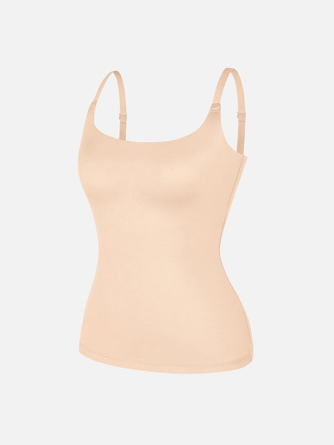 Débardeur Gainant Léger Col Rond Avec Doublure Anti-Transparence Pour Femmes - CurvyPower