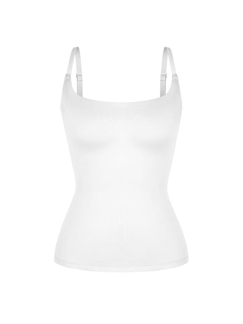 Débardeur Gainant Léger Col Rond Avec Doublure Anti-Transparence Pour Femmes - CurvyPower