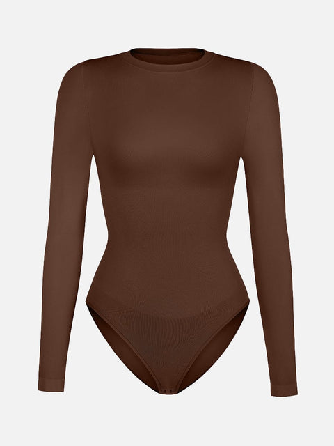 Body Culotte Gainant Ventre Plat Sans Couture Manches Longues - CurvyPower