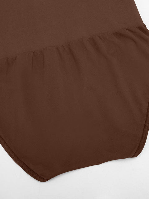 Body Culotte Gainant Ventre Plat Sans Couture Manches Longues - CurvyPower