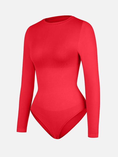 Body Culotte Gainant Ventre Plat Sans Couture Manches Longues - CurvyPower
