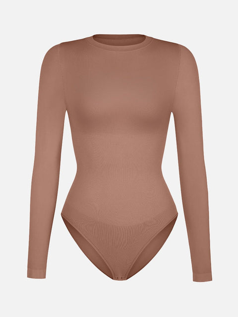 Body Culotte Gainant Ventre Plat Sans Couture Manches Longues - CurvyPower