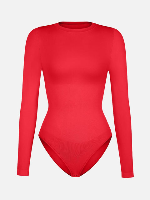 Body Culotte Gainant Ventre Plat Sans Couture Manches Longues - CurvyPower