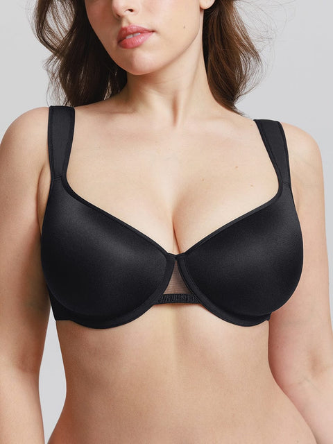 CurvyPower Noir / 34B Soutien-Gorge Armaturé Couverture Intégrale Bonnets à Mémoire de Forme