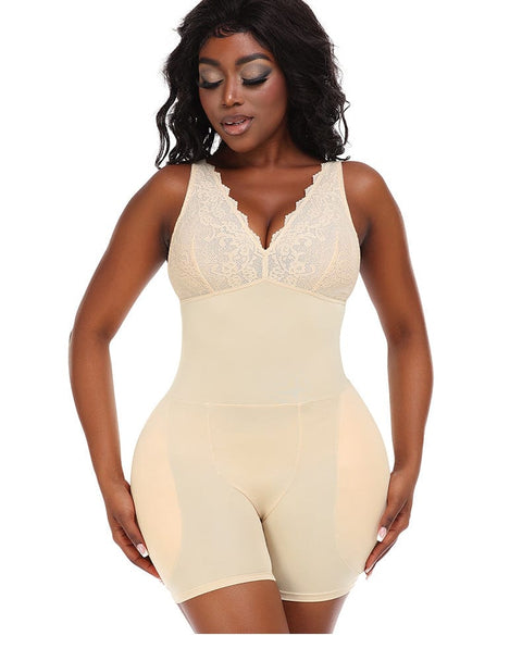 Body Gainant Dos Nu et Entrejambe Ouvert Pour Femmes Beige / S - CurvyPower