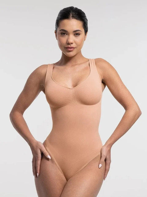 Body Culotte Gainant Ventre Plat et Soutien Poitrine Beige Pour Femmes