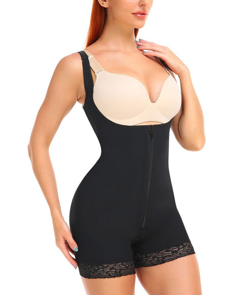 Body Gainant Buste Ouvert Avec Fermeture Éclair Frontale Pour Femmes - CurvyPower