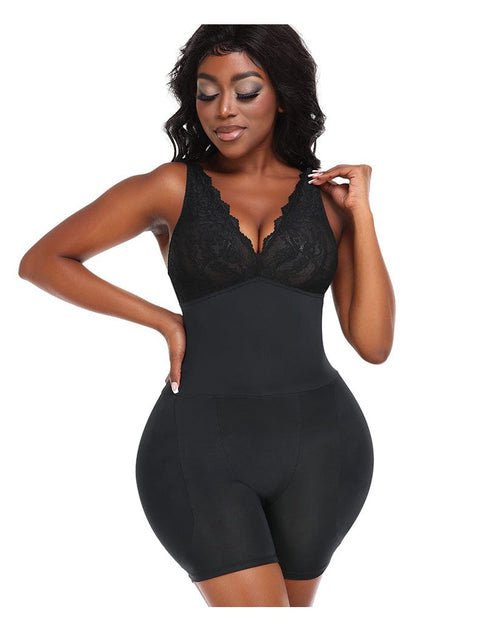 Body Gainant Dos Nu et Entrejambe Ouvert Pour Femmes Noir / S - CurvyPower