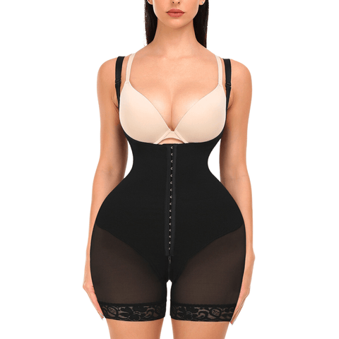 CurvyPower | Be You ! Noir / S Body Gainant Buste Ouvert Avec Fermeture à Crochets Pour Femmes