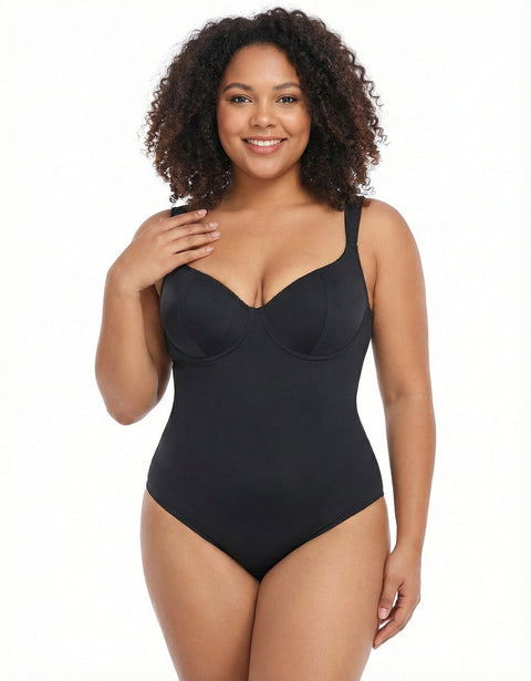 CurvyPower | FR body Noir / S Body Gainant Ventre Plat Maintien Poitrine