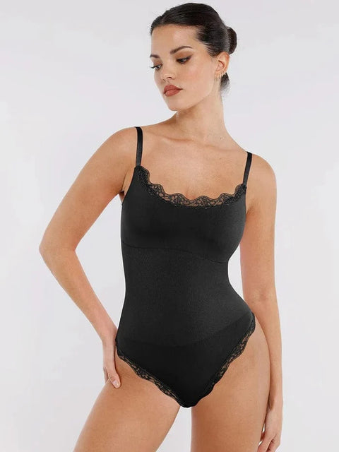 Body Gainant Dentelle Sans Couture Ventre Plat Pour Femmes Noir / XS/S - CurvyPower