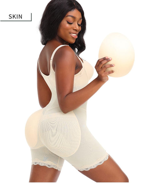 Body Gainant En Dentelle Avec Coussinets De Hanches Amovibles - CurvyPower