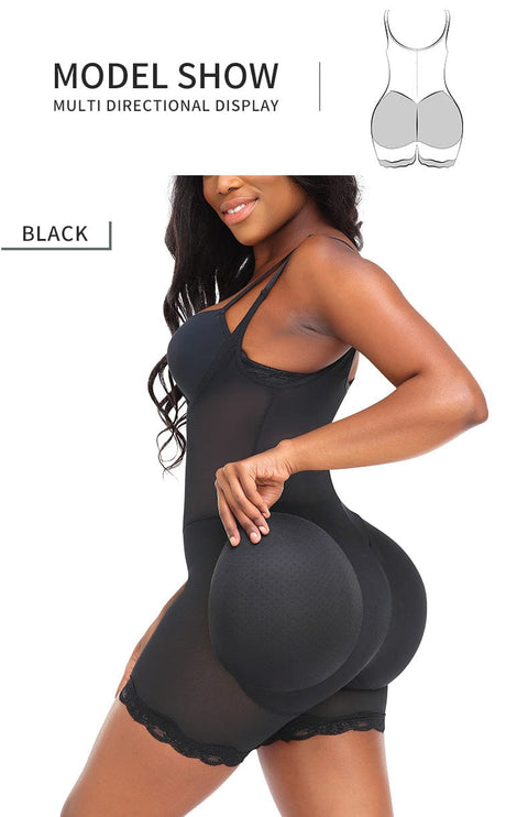 Body Gainant En Dentelle Avec Coussinets De Hanches Amovibles - CurvyPower