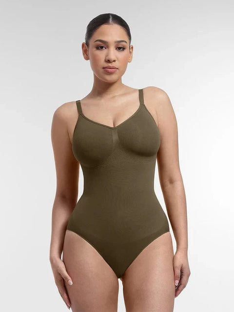 CurvyPower | FR Body Marron / XS Body Gainant Sans Couture Ventre Plat avec Soutien Poitrine Intégré