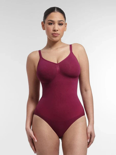 CurvyPower | FR Body Violet Gentiane / XS Body Gainant Sans Couture Ventre Plat avec Soutien Poitrine Intégré