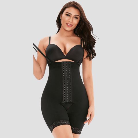 CurvyPower | Be You ! Body Gainant Taille Haute à Entrejambe Ouvert avec Bretelles Réglables