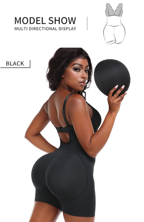 Body Gainant Dos Nu Remonte-Fesses avec Coussinets Amovibles Pour Femmes - CurvyPower
