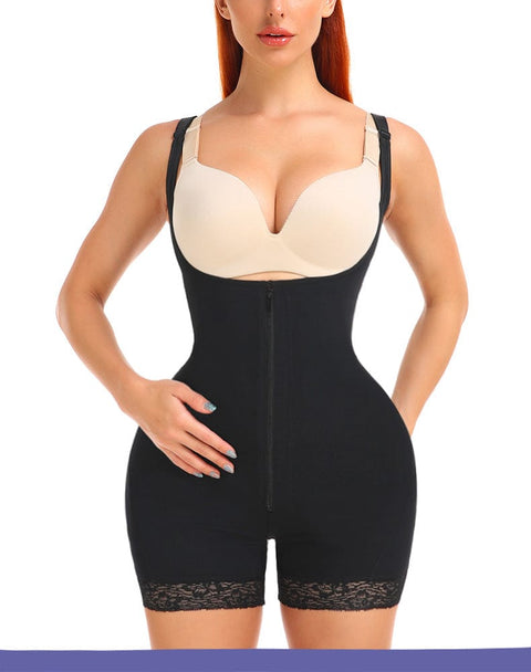 Body Gainant Buste Ouvert Avec Fermeture Éclair Frontale Pour Femmes - CurvyPower