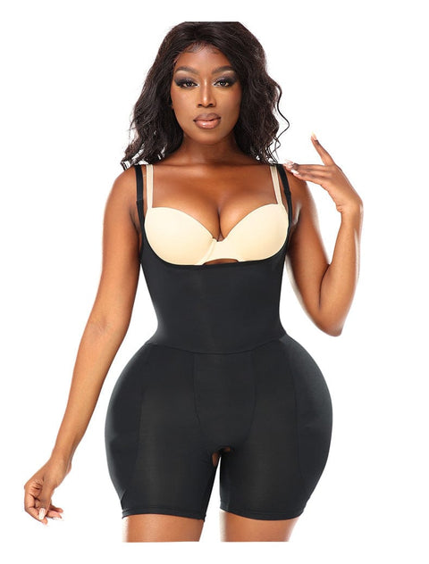 Body Gainant Buste Ouvert Avec Coussinets De Hanche Amovibles Pour Femmes - CurvyPower