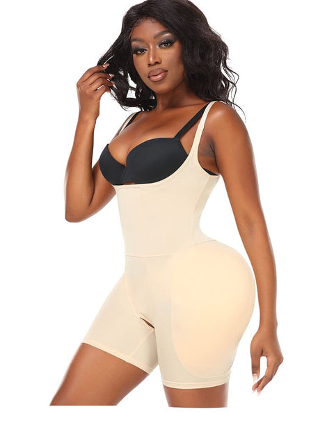Body Gainant Buste Ouvert Avec Coussinets De Hanche Amovibles Pour Femmes - CurvyPower