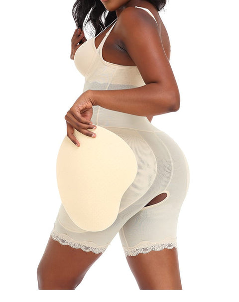 Body Gainant Buste Ouvert en Dentelle et Coussinets de Hanches Pour Femmes - CurvyPower
