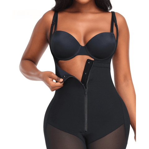 CurvyPower | Be You ! Body Gainant Buste Ouvert Avec Fermeture Éclair Frontale Et Bretelles Réglables