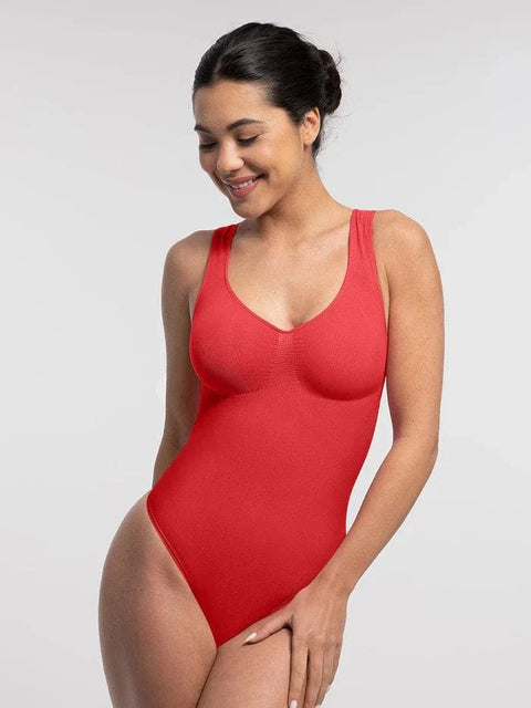 Body Culotte Gainant Ventre Plat et Soutien Poitrine Rouge Pour Femmes