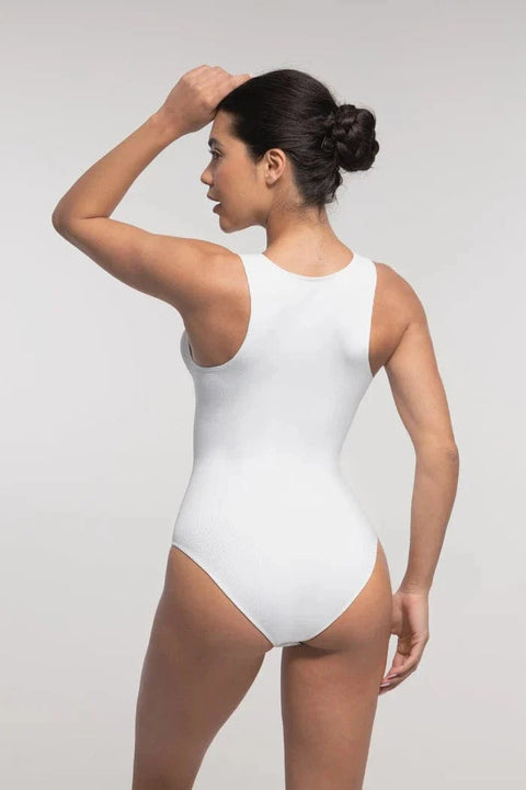Body Gainant Côtelé Sans Manches Sans Couture à Fermeture Éclair Frontale Pour Femmes - CurvyPower