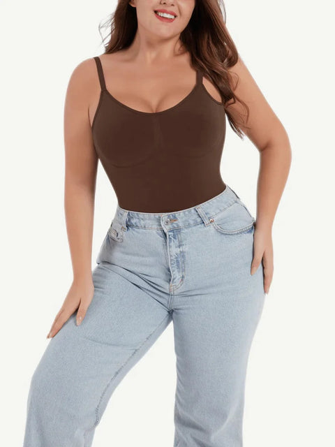 CurvyPower Bodysuit Seamless Thong Backless ShapeWear Bodysuit With Adjustable Straps
