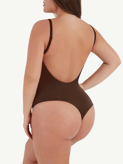 CurvyPower Bodysuit Seamless Thong Backless ShapeWear Bodysuit With Adjustable Straps