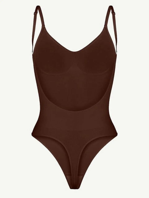 CurvyPower Bodysuit Seamless Thong Backless ShapeWear Bodysuit With Adjustable Straps