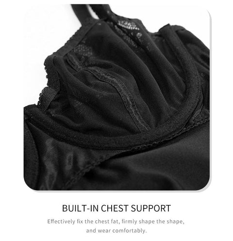 Body Gainant en Dentelle Ventre Plat avec Soutien-Gorge Intégré Pour Femmes - CurvyPower