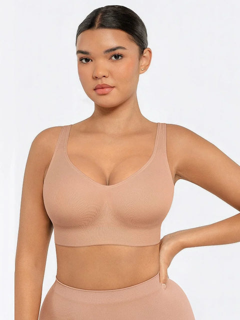 Soutien-Gorge Push-Up Sans Armature à Larges Bretelles Pour Femmes