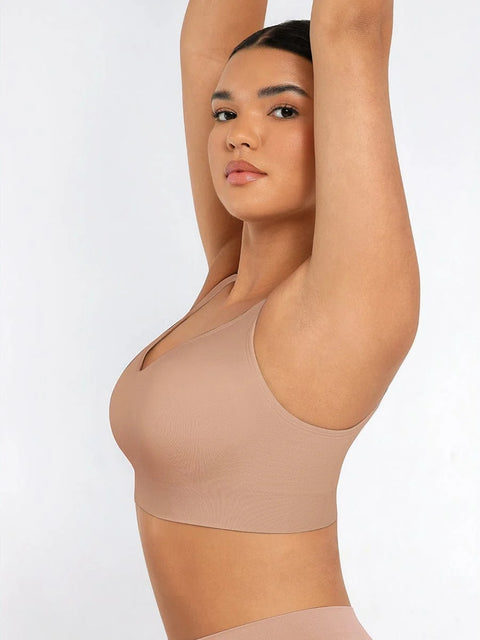 Soutien-Gorge Push-Up Sans Armature à Larges Bretelles Pour Femmes