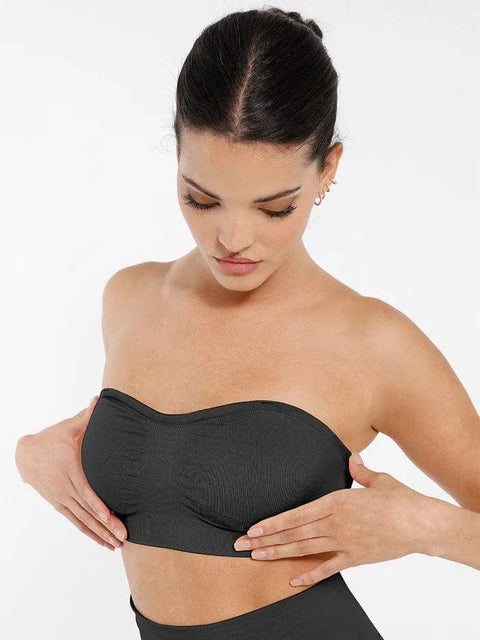 CurvyPower | FR Bras Noir / S Soutien-Gorge Bandeau Push-Up Sans Armature et Sans Bretelles Pour Femmes