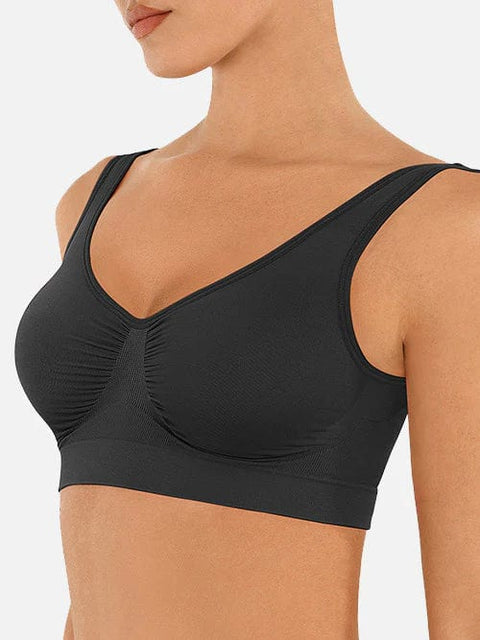 CurvyPower | Be You ! Noir / S Soutien-Gorge De Nuit Sans Armature Confortable à Larges Bretelles Pour Femmes