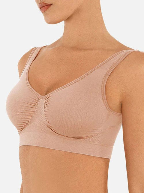 CurvyPower | Be You ! Beige foncé / S Soutien-Gorge De Nuit Sans Armature Confortable à Larges Bretelles Pour Femmes