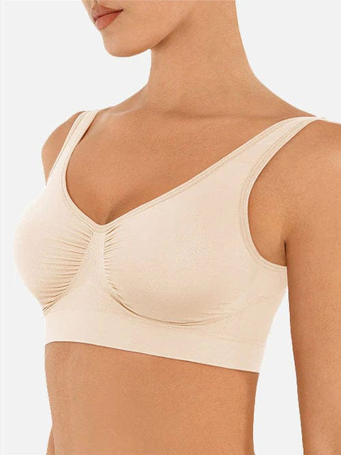 CurvyPower | Be You ! Beige / S Soutien-Gorge De Nuit Sans Armature Confortable à Larges Bretelles Pour Femmes