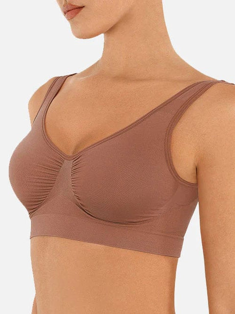 CurvyPower | Be You ! Marron / S Soutien-Gorge De Nuit Sans Armature Confortable à Larges Bretelles Pour Femmes