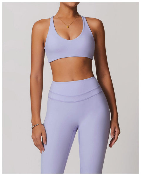 CurvyPower | FR Brassière Violet / S Brassière De Sport Sans Armature À Bretelles Croisées Réglables
