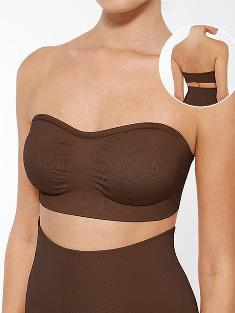 CurvyPower | FR Bras Soutien-Gorge Bandeau Push-Up Sans Armature et Sans Bretelles Pour Femmes