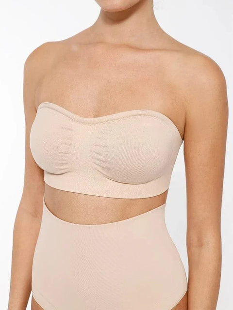 CurvyPower | FR Bras Soutien-Gorge Bandeau Push-Up Sans Armature et Sans Bretelles Pour Femmes