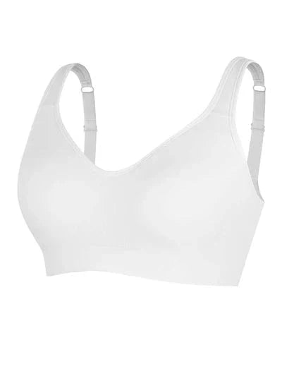 Soutien-Gorge Push-Up Sans Armature à Larges Bretelles Blanc Pour Femmes