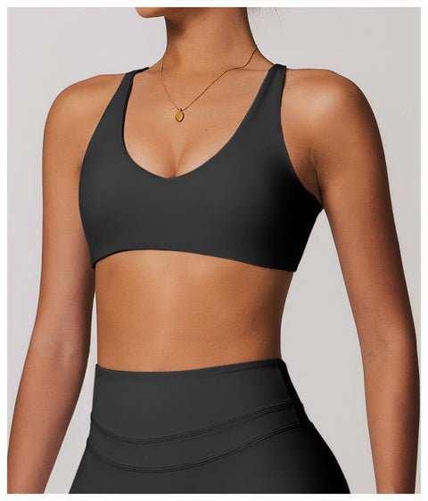 CurvyPower | FR Brassière Brassière De Sport Sans Armature À Bretelles Croisées Réglables