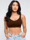 CurvyPower Breast Support Dark Brown / S Seamless Inner Bra with Removable Cups for Breast Support and Back Fat Reduction