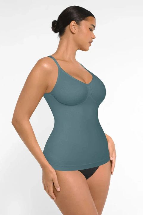 CurvyPower | Be You ! Bleu / XS Débardeur Gainant Sans Couture Ventre Plat Avec Soutien-Gorge Intégré Pour Femmes